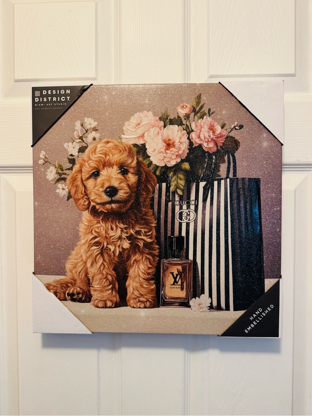 Design District Gucci & LV Glitter Canvas Wall Art